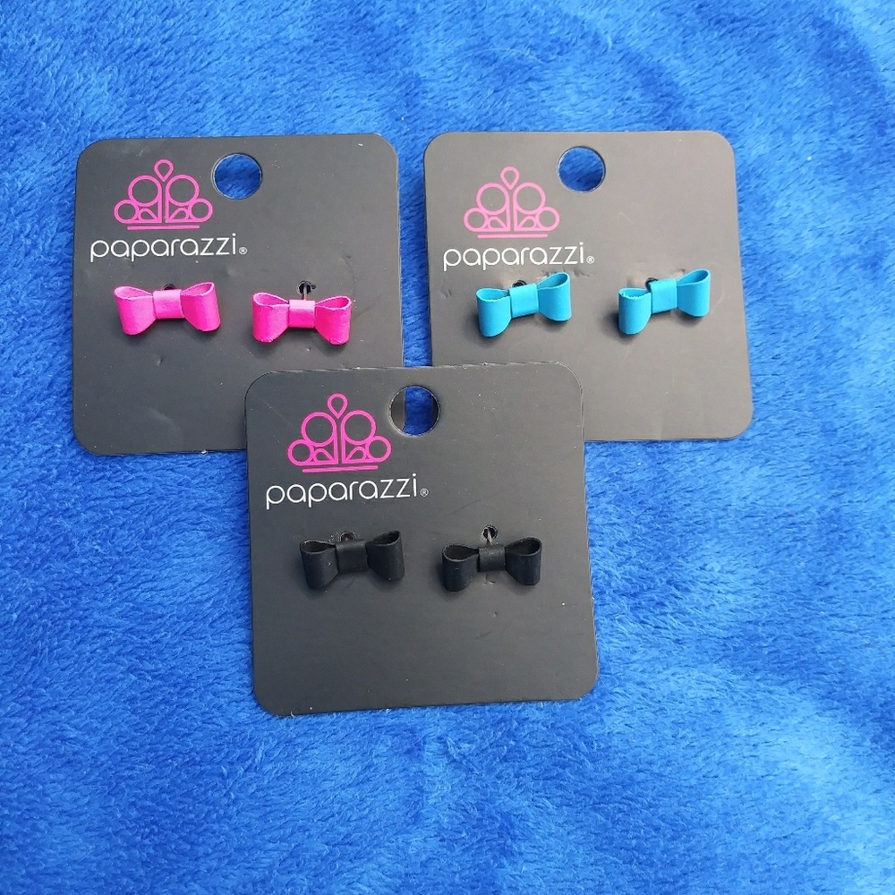 3 pairs bow earrings